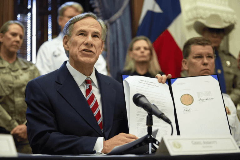 Texas’s emergency license plate restriction is enacted by Governor Greg Abbott