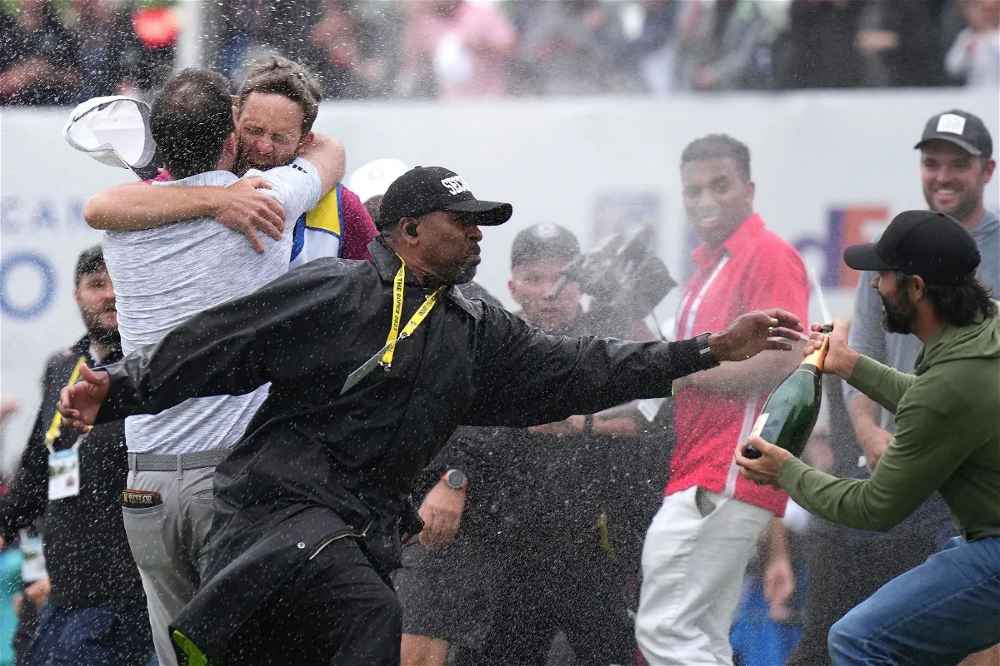 Adam Hadwin Tackled by Security Guard