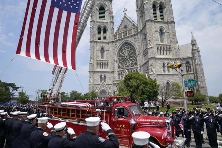 Fire Officer In Newark Died In A Cargo Ship Fire Promoted To Higher Rank During His Funeral Service