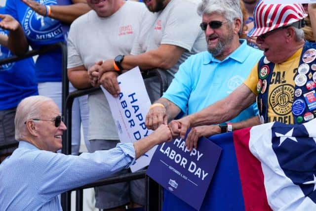 Biden appears in Philadelphia on Labor Day and commends unions and employment growth