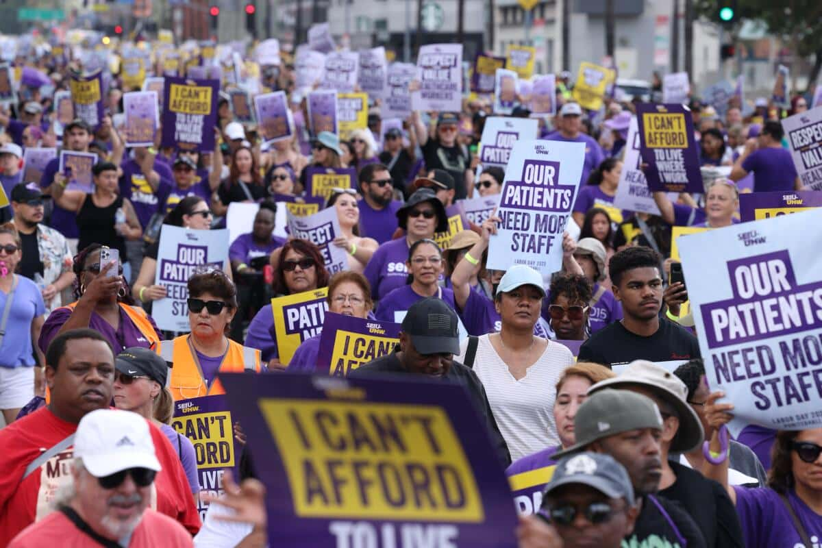 Healthcare Workers Rally for Improved Patient Care within Kaiser Permanente on Labor Day