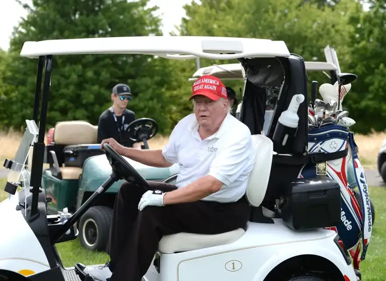 Donald Trump was seen playing golf with an unexpected companion