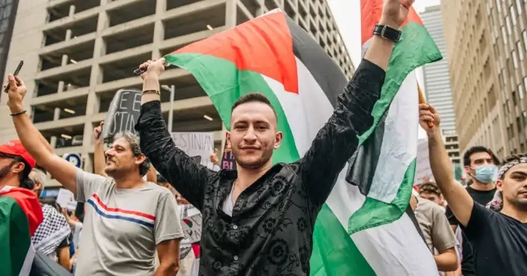 Thousands of people attended a rally on Saturday at Houston City Hall in solidarity with the Palestinians