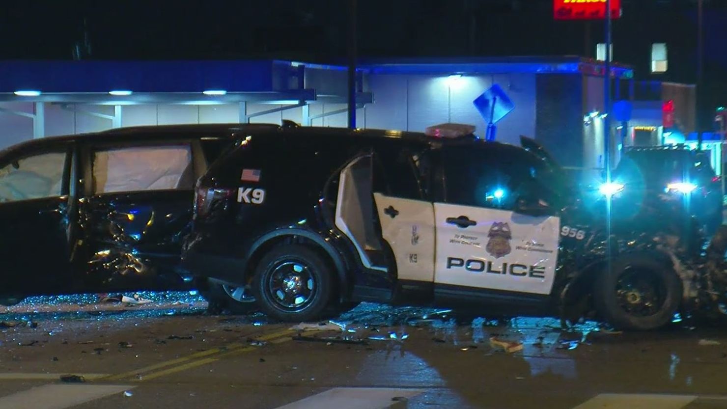 Stolen Kia Crash into police squad (Photo from CNN)