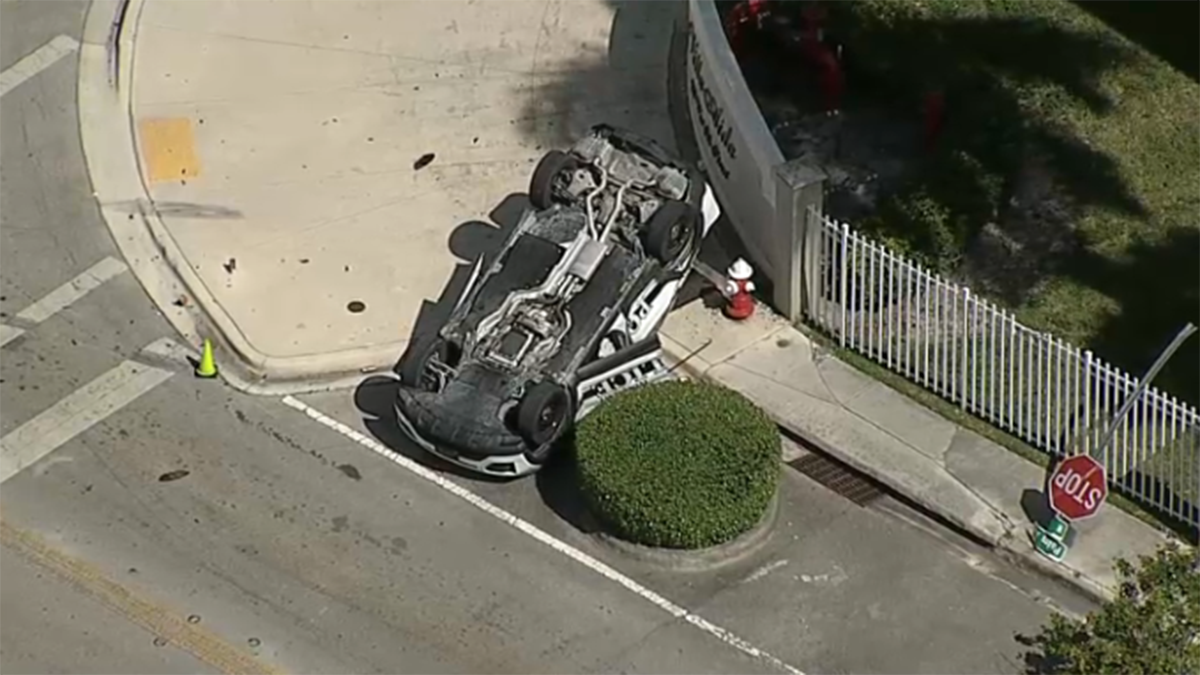 Hialeah Police Officer Hospitalized After Cruiser Flips in Crash: Expected to Be OK